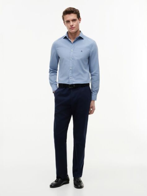 Blue Regular Fit Washed Poplin Shirt  Men