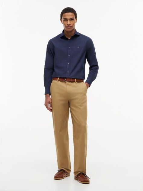 Blue Regular Fit Washed Poplin Shirt  Men