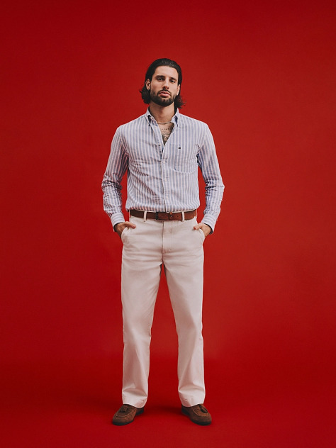 Multi Regular Fit Stripe Oxford Shirt  Men