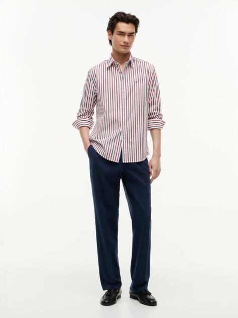 Multi Regular Fit Flex Stripe Poplin Shirt  Men