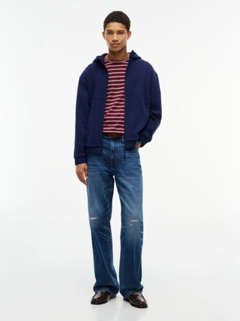 Μπλε Performance Άνετο Fleece Hoody Με Φερμουάρ  Άνδρες