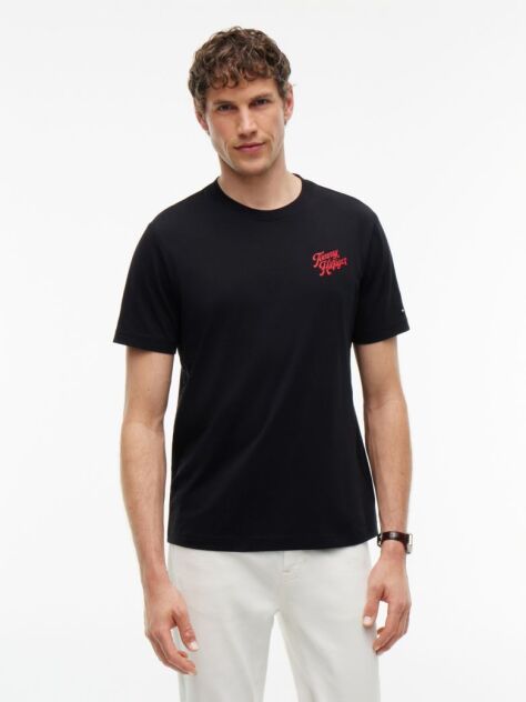 Black Back Graphic Crew Neck T-Shirt  Men