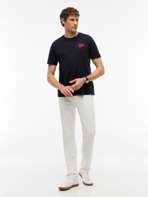 Black Back Graphic Crew Neck T-Shirt  Men