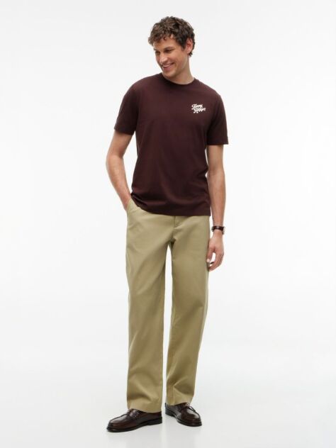 Brown Back Graphic Crew Neck T-Shirt  Men