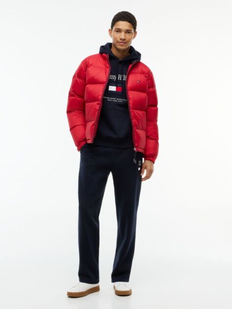 Blue Logo Embroidery Fleece Drawstring Joggers  Men