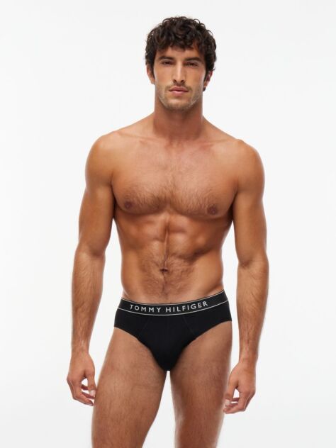 Black 3-Pack Essential Logo Waistband Briefs  Men