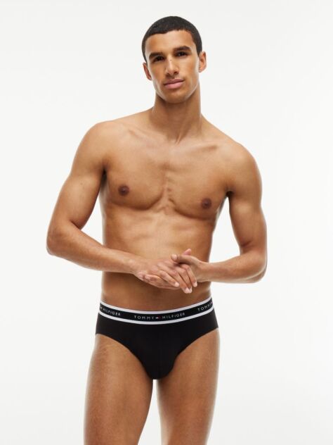 Black 3-Pack Signature Repeat Logo Waistband Briefs  Men