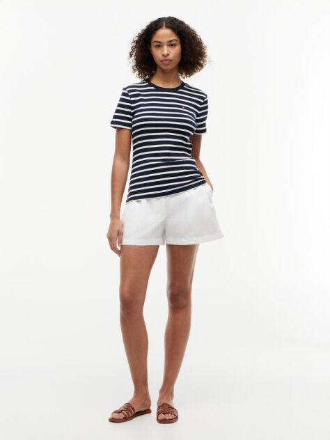 Multi Ριμπ T-Shirt Σε Slim Γραμμή Με Κεντητό Σημαιάκι  Γυναίκες
