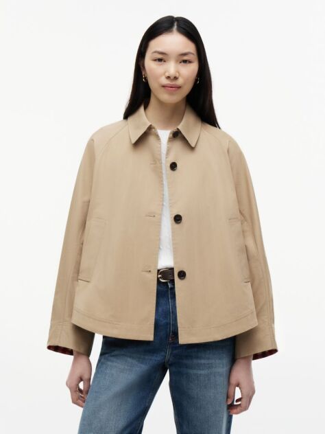 Beige Water Repellent Short Jacket  Women