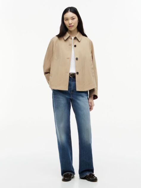 Beige Water Repellent Short Jacket  Women