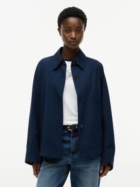 Blue Water Repellent Short Jacket  Women