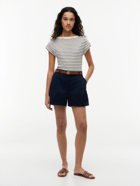 Multi T-Shirt Με Χρυσά Κουμπιά Και Ανοιχτή Λαιμόκοψη  Γυναίκες