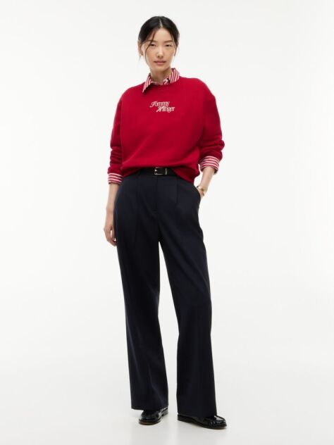Red Logo Relaxed Terry Sweatshirt  Women