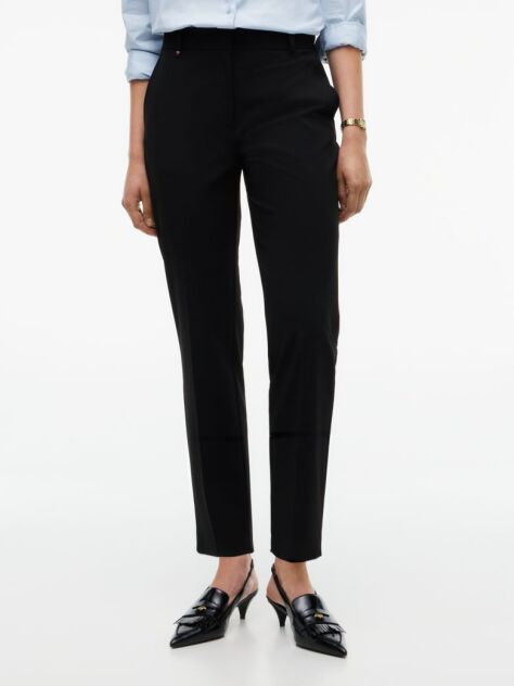 Black Travel Slim Straight Leg Trousers  Women