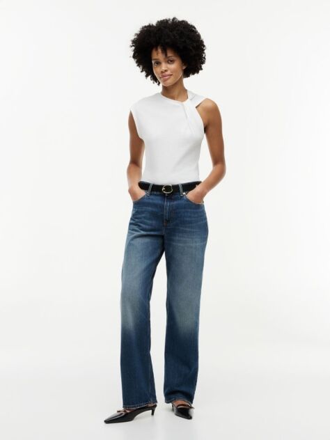 White Knot Textured Jersey Sleeveless Top  Women