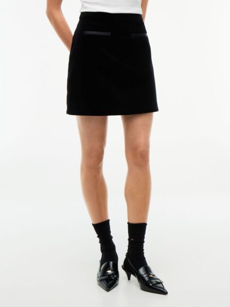 Black Festive Velvet Mini Skirt  Women