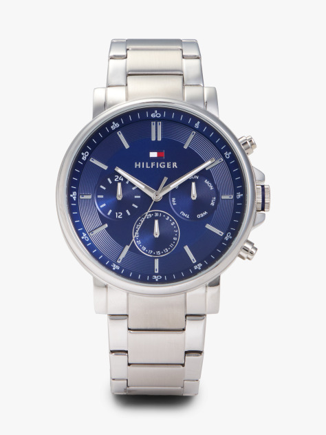 Blue Blue Dial Chronograph Chain-Link Watch  Men