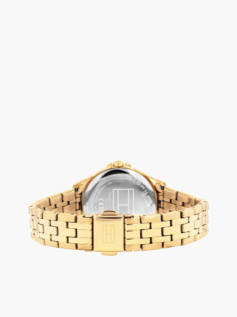 Gold Green Bezel Gold-Plated Chain-Link Watch  Women