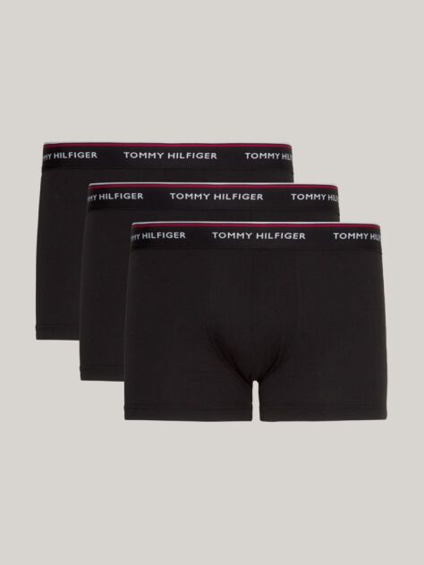 Black 3-Pack Stretch Cotton Trunks  Men