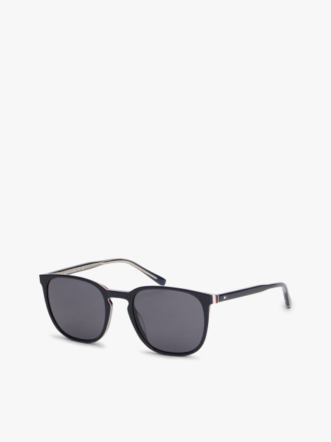 Blue Signature Tip Square Sunglasses  Men