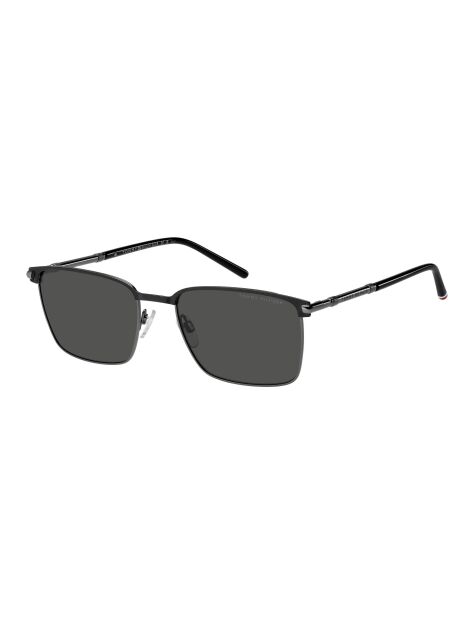 Black Modern Preppy Square Sunglasses  Men