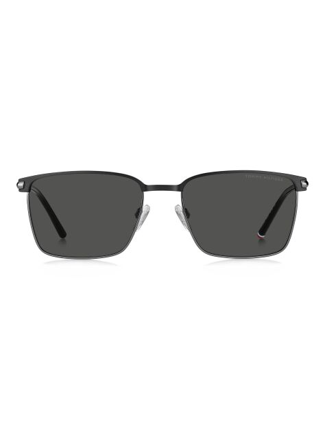 Black Modern Preppy Square Sunglasses  Men