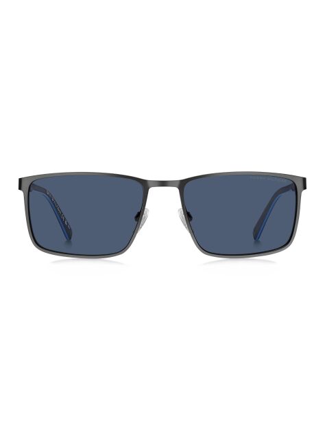 Grey Matte Rectangular Sunglasses  Men