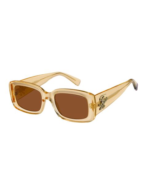 Orange Logo Plaque Rectangular Sunglasses  Women