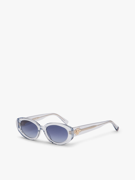Blue Logo Plaque Oval Sunglasses  Women