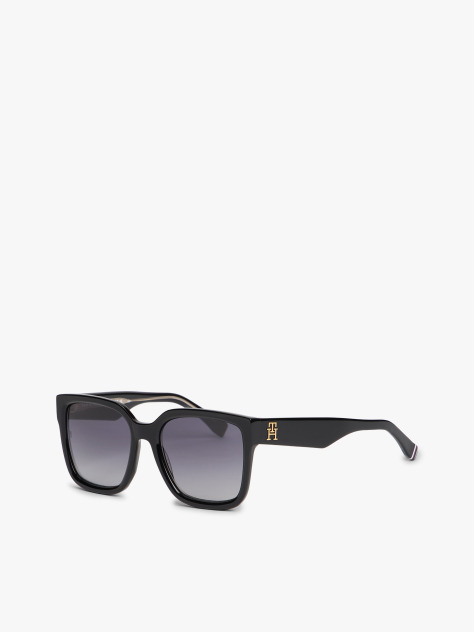 Black TH Monogram Polarised Square Sunglasses  Women