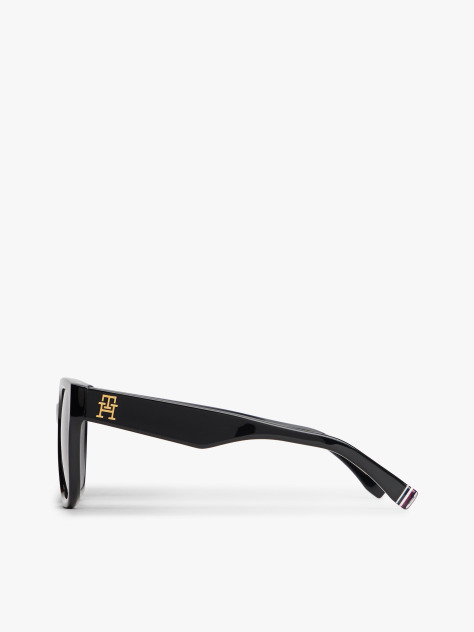 Black TH Monogram Polarised Square Sunglasses  Women
