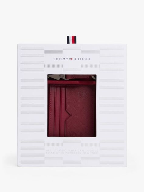 Red Leather Card Holder And Key Fob Set  Men