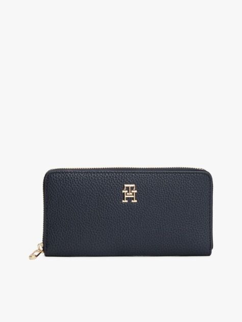 Blue Th Emblem Large Zip-Around Wallet  Women