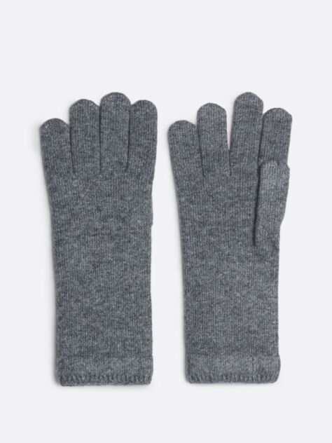 Grey TH Monogram Gloves With Cashmere  Women