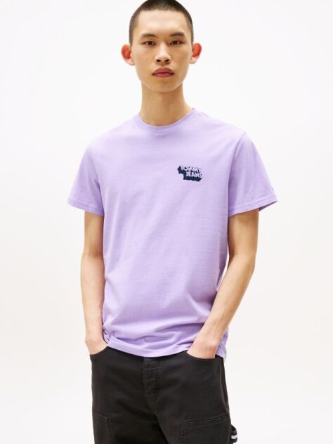 Purple Stack Logo Slim T-Shirt  Men