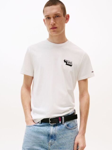 White Stack Logo Slim T-Shirt  Men