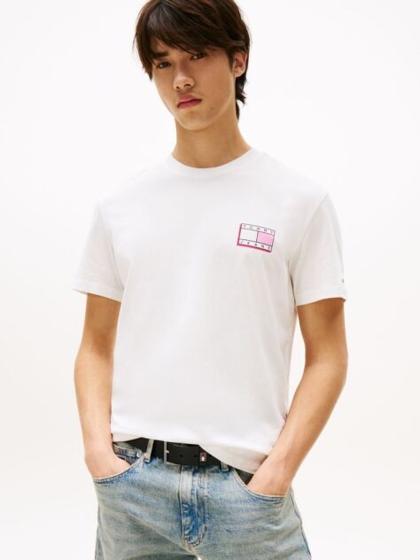 White Tonal Logo Slim T-Shirt  Men