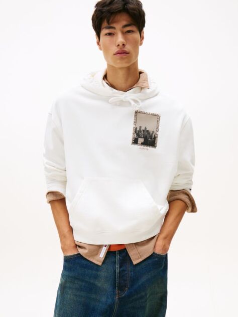 Μπεζ 90s Hoody Με Σχέδιο  Άνδρες
