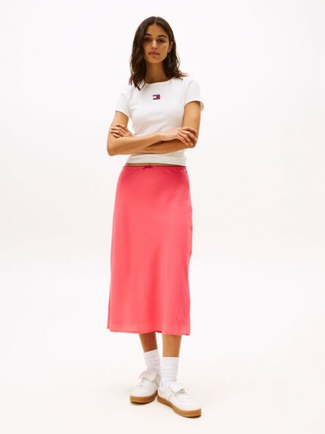 Pink Trim Midi Skirt  Women