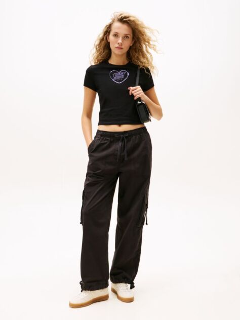 Black Loose Cargo Trousers  Women