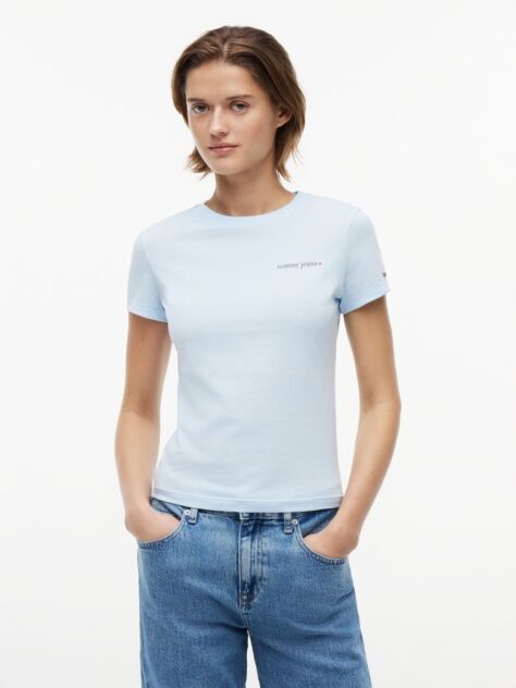 Μπλε T-Shirt Jersey Σε Στενή Γραμμή  Γυναίκες