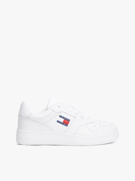 Άσπρο Essential Ρετρό Δερμάτινα Sneakers Basketball  Άνδρες
