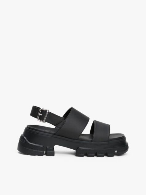 Black Chunky Cleat Sandals  Women