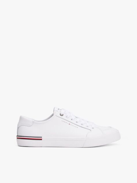 White Debossed Logo Trainers  Men