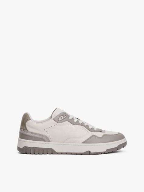 Γκρι Δερμάτινα Sneakers Με Μίξη Υφών  Άνδρες