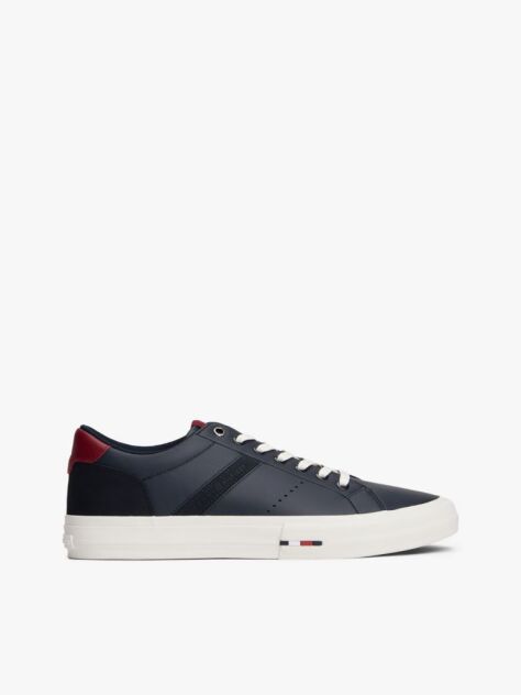 Μπλε Δερμάτινα Sneakers Με Μίξη Υφών  Άνδρες