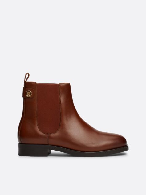 Brown Leather Stud Chelsea Boots  Women