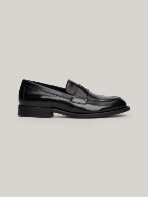 Black TH Monogram Leather Loafers  Women
