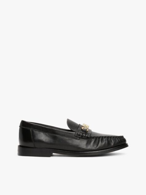 Μαύρο Δερμάτινα Horsebit Loafers  Γυναίκες