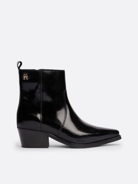 Black Leather Cowboy Boots  Women